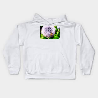 Bee On Small Globe Thistle 6 Kids Hoodie